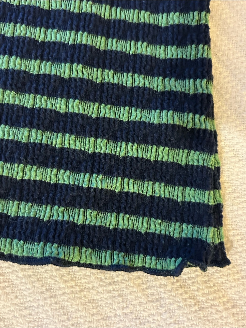 See You Monday Striped Sleeveless Knit Tank Top - Green/navy, size medium - Picture 3 of 12